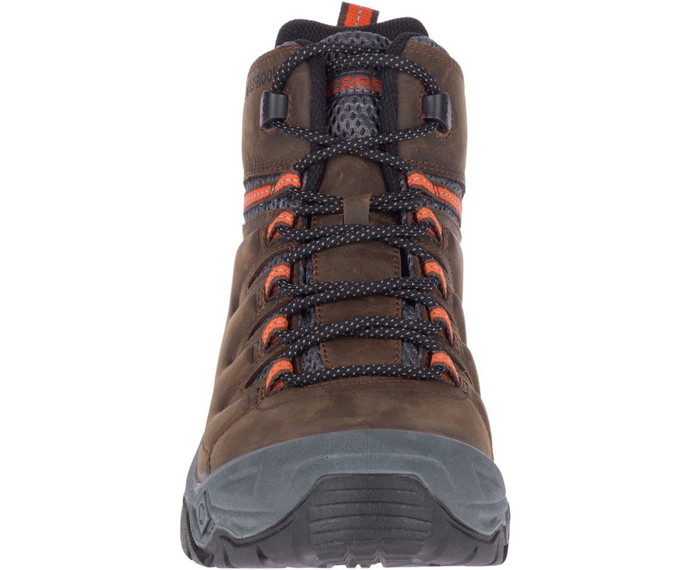 Kozaki Merrell Męskie Brązowe - Strongbound Peak Mid Waterproof - 493105-LFV